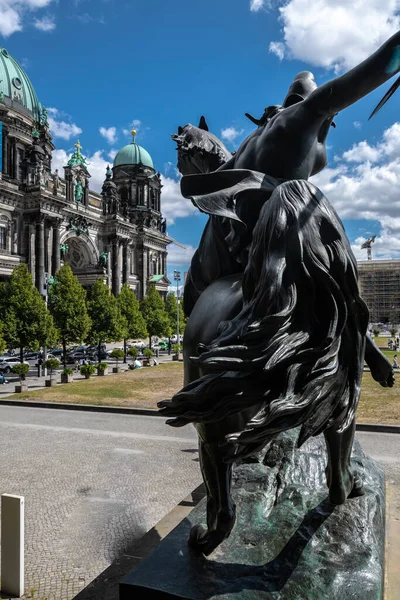 Statua Equestre Davanti Museo Altes Berlino Germania — Foto Stock