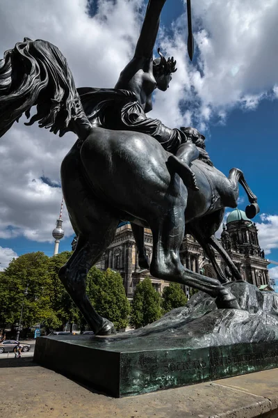 Statua Equestre Davanti Museo Altes Berlino Germania — Foto Stock