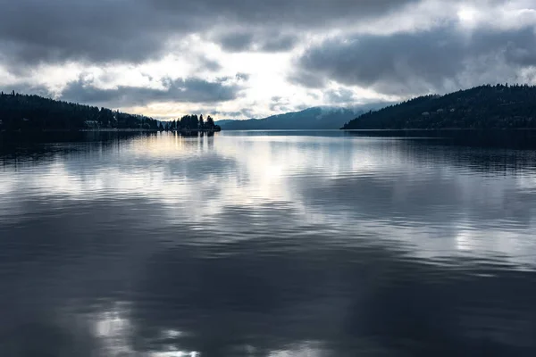 Lago Coeur Alene Una Mañana Finales Otoño Idaho — Foto de Stock