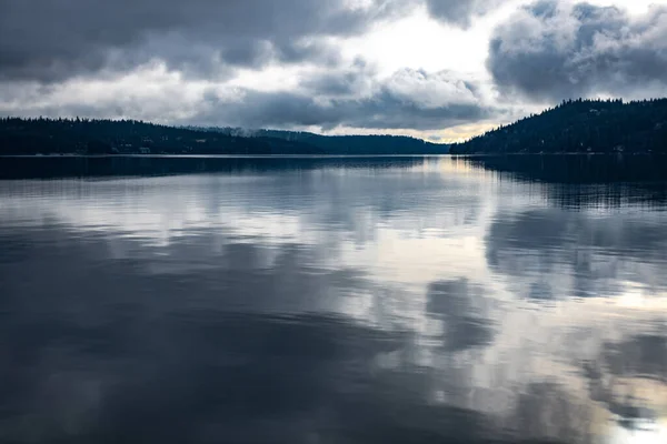 Lago Coeur Alene Una Mañana Finales Otoño Idaho — Foto de Stock