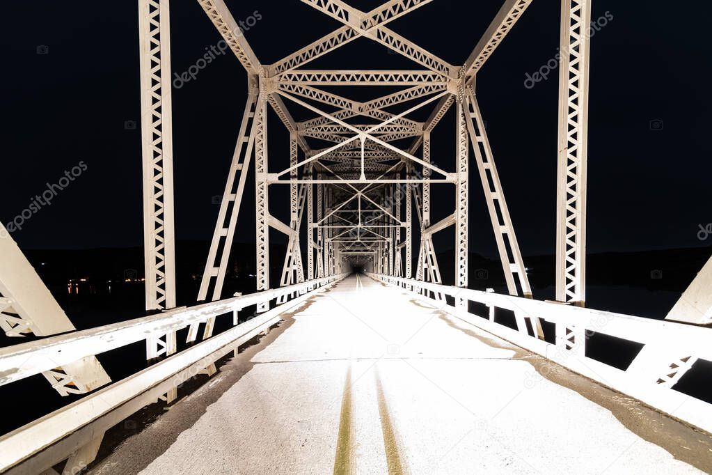 Steel Bridge at Night in Washington State