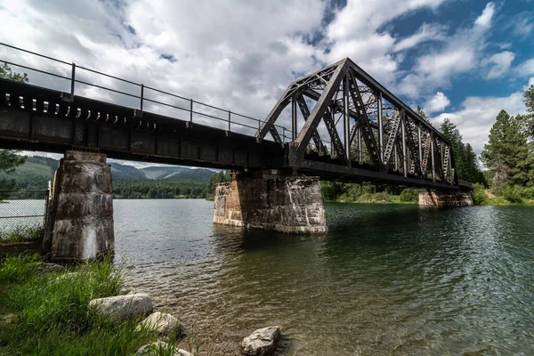Most Kolejowy Priest River Recreation Area Idaho — Zdjęcie stockowe