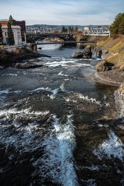 Rzeka Spokane Centrum Spokane — Zdjęcie stockowe