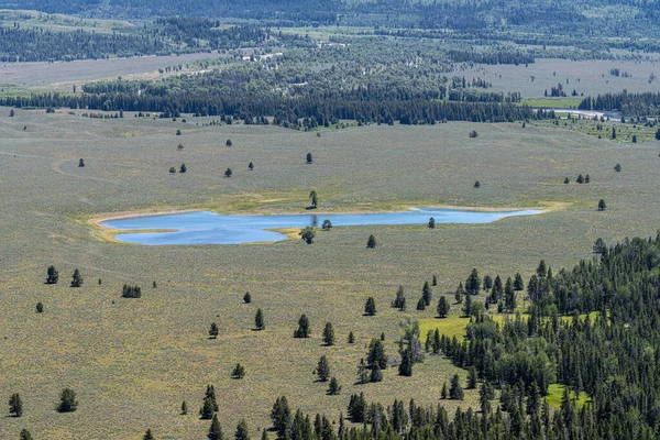 Lago Cerca Cordillera Teton Parque Nacional Teton — Foto de Stock