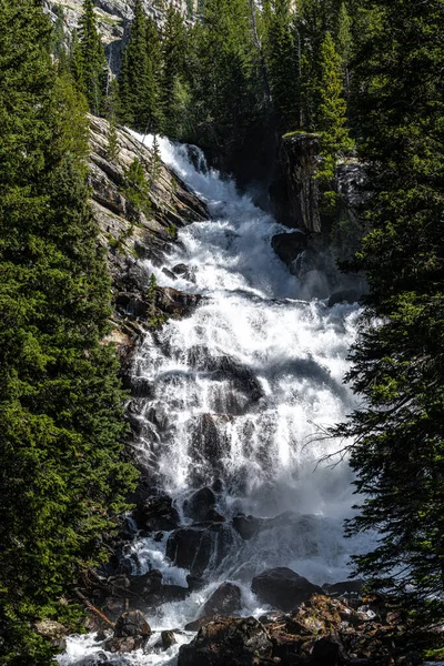 Cascate Nascoste Nel Parco Nazionale Del Teton — Foto Stock