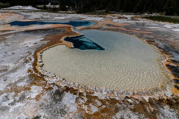 Piscina Doublet Zona Cuenca Del Géiser Superior Parque Nacional Yellowstone — Foto de Stock