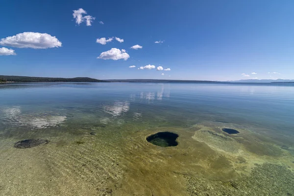 Pohled Yellowstone Lake West Thumb Gejzír Basin Yellowstone National Park — Stock fotografie