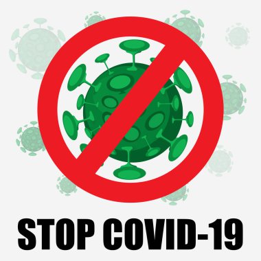 Covid-19 virüs konseptini durdur. Virüs ve dur işareti. Coronavirus, 2019-Ncov olarak da bilinen bir salgındır..