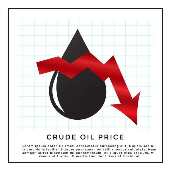 Concepto Crisis Industria Petrolera Caída Petróleo Ampliada Con Gráfico Precios — Vector de stock