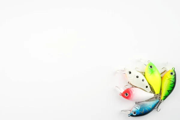 Arrangements Créatifs Leurres Vacillants Attrait Pêche Avec Crochets Poisson Plastique — Photo