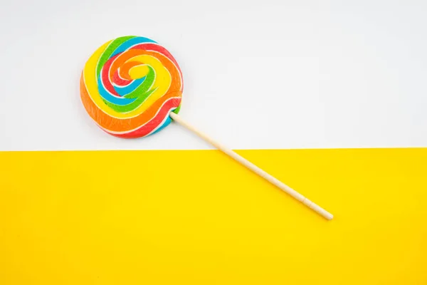 Candies Sweets Concept Colorful Lollipops Vibrant Colored Background — Stock Photo, Image