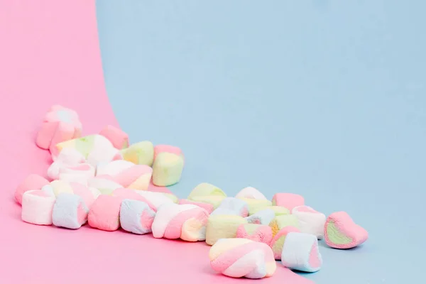 Marshmallows Pastel Pink Background — Stock Photo, Image