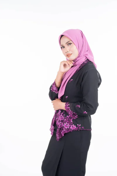 Krásný Ženský Model Kebaji Hidžábu Moderní Životní Styl Oblečení Pro — Stock fotografie