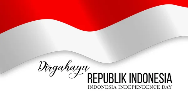 Серпня Концепція Дизайну Постеру Прапором Індонезії Приклад Вектора — стоковий вектор