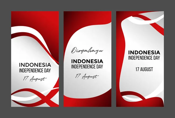 Augusti Indonesien Självständighetsdagen Affisch Design Koncept Vektorillustration — Stock vektor