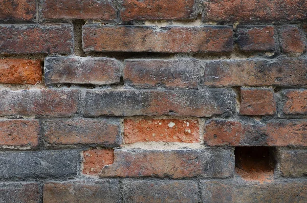 Dirty Red Vintage Brick Wall Shabby Structure Horizontal Brickwall Background — Stock Photo, Image