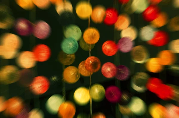 Blurred Abstract Pattern Blurry Glowing Balls Dark Interesting Background — Stock Photo, Image