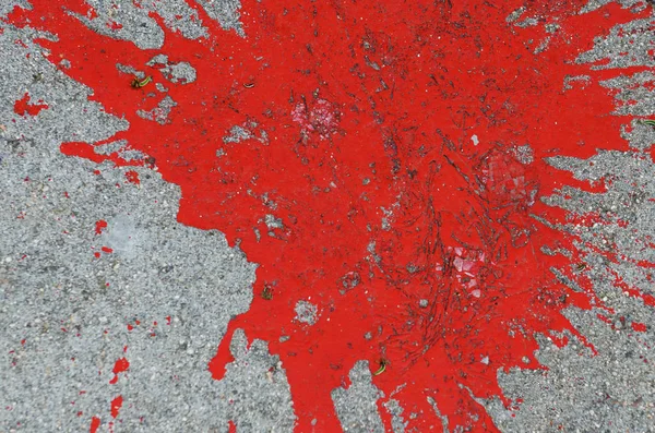 Κόκκινη Κηλίδα Αιματηρή Στον Τοίχο — Φωτογραφία Αρχείου