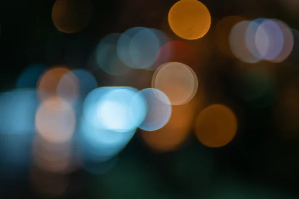 Ciemny Nocny Bokeh Miasta Światła Bokeh Tle Zamazany Bokeh — Zdjęcie stockowe