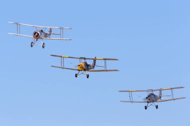 Avalon, Avustralya - 3 Mart 2013: Sopwith Pup (replica) VH-PSP, Avustralya Kraliyet Hava Kuvvetleri (RAAF) Müzesi tarafından işletilmektedir..