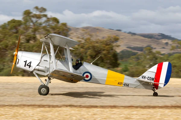 Rowland Flat Australië April 2013 Havilland 82A Tiger Moth Éénmotorig — Stockfoto