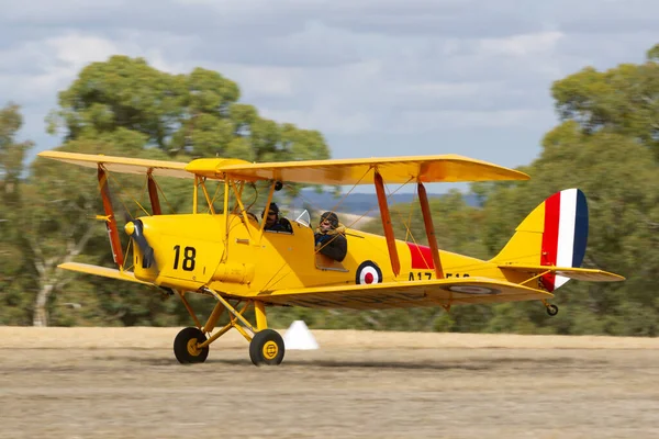 Rowland Flat Αυστραλία Απριλίου 2013 Havilland Australia 82A Tiger Moth — Φωτογραφία Αρχείου