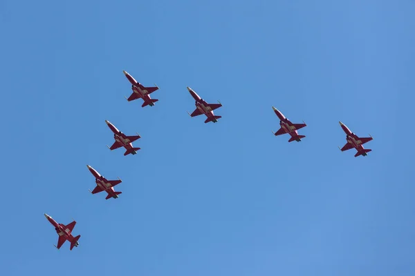 Raf Fairford Gloucestershire July 2014 Patrouille Suisse Formation Team Swiss — стоковое фото