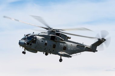 RAF Fairford, Gloucestershire, İngiltere - 10 Temmuz 2014: Kraliyet Donanması AgustaWestland Merlin HM.2 (EH101) Anti-Denizaltı Savaş Helikopteri.