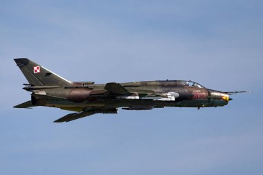 RAF Fairford, Gloucestershire, İngiltere - 12 Temmuz 2014: Polonya Hava Kuvvetleri (Sily Powietrzne) Sukhoi Su-22 Fitter saldırı uçağı.