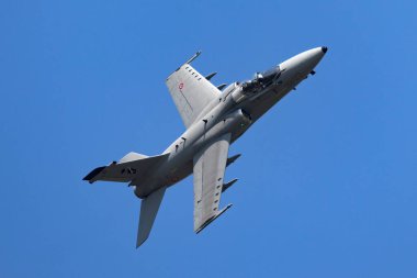 RAF Fairford, Gloucestershire, İngiltere - 12 Temmuz 2014: İtalyan Hava Kuvvetleri (Aeronautica Militare Italiana) AMX Uluslararası AMX A-11 kara saldırısı uçağı MM7115 uçuş testi Filosu Reparto Sperimentale Volo.