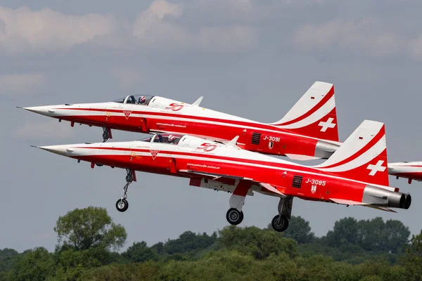 Raf Fairford Gloucestershire July 2014 Northrop Fighter Aircraft Swiss Air — 图库照片