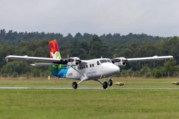 Farnborough Großbritannien Juli 2014 Air Seychelles Havilland Canada Dhc 400 — Stockfoto