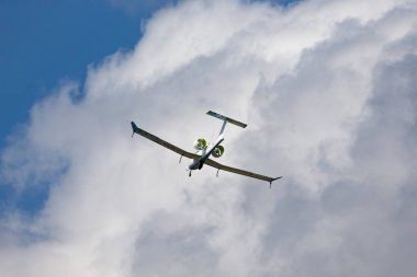 Farnborough, İngiltere - 16 Temmuz 2014: Airbus E-Fan Airbus E-Fan Airbus Grubu tarafından geliştirilen bir prototip elektrikli uçaktır.. 