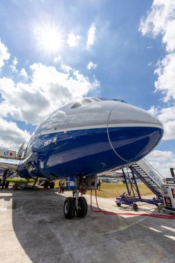 Farnborough, İngiltere - 16 Temmuz 2014: Boeing 787-9 Dreamliner ticari havayolu N789EX