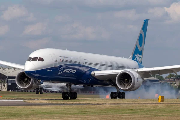 Farnborough Reino Unido Julho 2014 Boeing 787 Dreamliner Avião Comercial — Fotografia de Stock