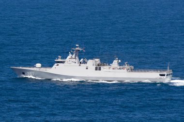 Sydney, Avustralya - 11 Ekim 2013: KRI Iskandar Muda (367) Endonezya Ulusal Ordusu 'na ait SIGMA sınıfı korvette.