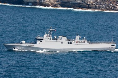 Sydney, Avustralya - 11 Ekim 2013: KRI Iskandar Muda (367) Endonezya Ulusal Ordusu 'na ait SIGMA sınıfı korvette.