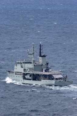 Sydney, Avustralya - 11 Ekim 2013: HMAS Leeuwin Avustralya Kraliyet Donanması tarafından işletilen bir hidrografik araştırma gemisi sınıfı..