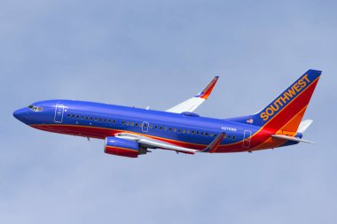 Las Vegas, Nevada, ABD - 8 Mayıs 2013: Güneybatı Havayolları Boeing 737 uçağı