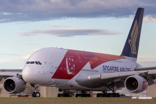 Melbourne Austrália Junho 2015 Singapore Airlines Airbus A380 841 Ski — Fotografia de Stock