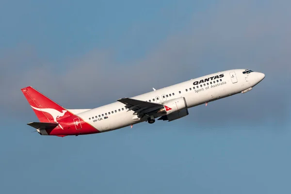 Melbourne Austrália Setembro 2011 Qantas Boeing 737 476 Tjk Partindo — Fotografia de Stock