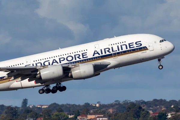 Sydney Austrália Outubro 2013 Singapore Airlines Airbus A380 Grandes Quatro — Fotografia de Stock