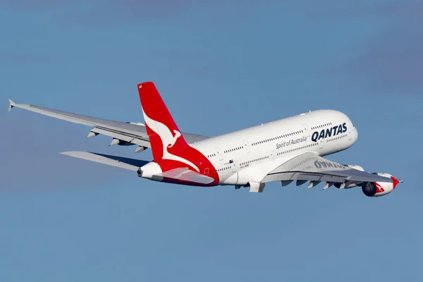 Sydney Avustralya Ekim 2013 Qantas Airbus A380 Büyük Dört Motorlu — Stok fotoğraf