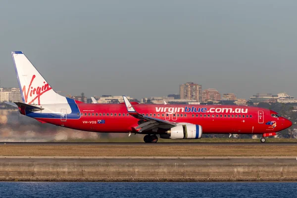 Sydney Australie Octobre 2013 Atterrissage Boeing 737 Virgin Blue Airlines — Photo