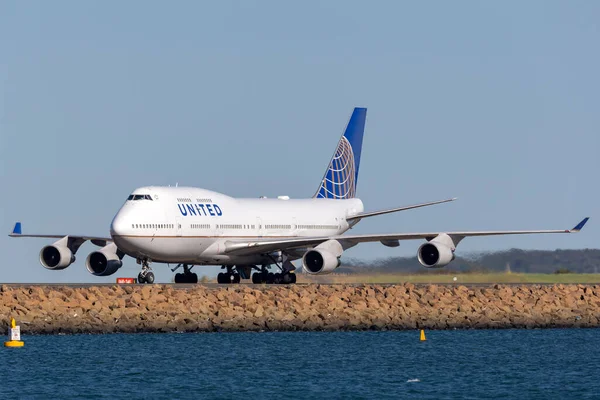 Sydney Austrália Outubro 2013 United Airlines Boeing 747 Jumbo Jet — Fotografia de Stock