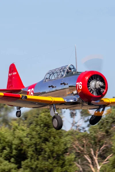 Tyabb Australia Marca 2014 Północnoamerykański Samolot Wojskowy Jednosilnikowy Harvard Nzh — Zdjęcie stockowe