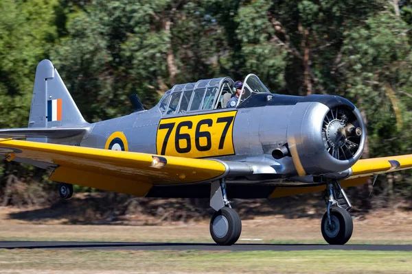 Tyabb Australia Marca 2014 North American Aviation Snj Jednosilnikowy Wojskowy — Zdjęcie stockowe