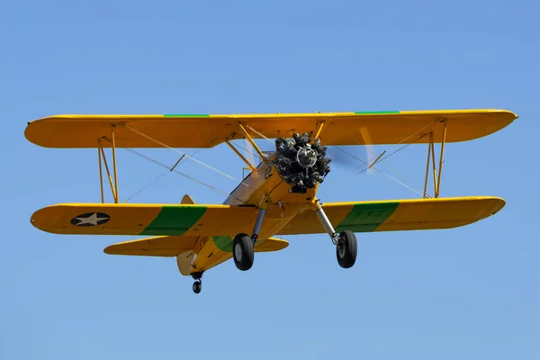 Tyabb Australia Marca 2014 1941 Boeing Stearman A75N1 Vintage Dwupłatowiec — Zdjęcie stockowe