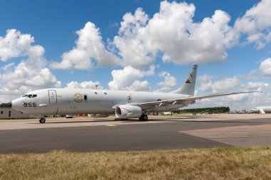 RAF Waddington, Hughnshire, İngiltere - 7 Temmuz 2014: Birleşik Devletler Donanması (USN) Boeing P-8A Poseidon Denizcilik Devriyesi ve Denizaltı karşıtı savaş uçağı. 
