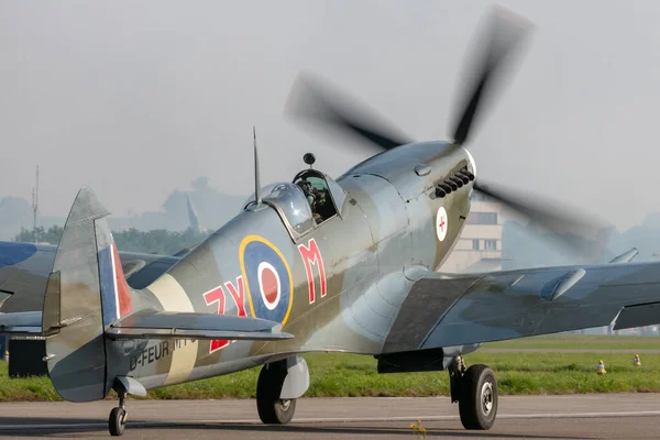 Payerne Zwitserland September 2014 Supermarine Spitfire Tweede Wereldoorlog Gevechtsvliegtuig Feur — Stockfoto